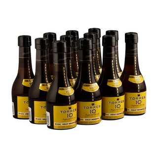 BRANDY TORRES 10 50ML PAQUETE CON 12 PZAS