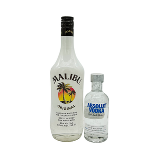 LICOR DE RON MALIBU COCO 750ML + ABSOLUT BLUE 200ML