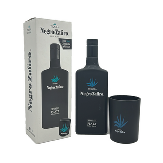 TEQUILA NEGRO ZAFIRO PLATA  750ML+ VASO