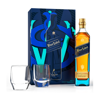 WHISKY JOHNNIE WALKER BLUE LABEL 750ML+VASOS