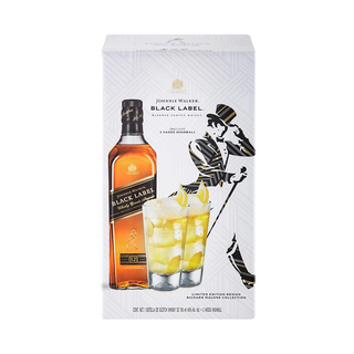 WHISKY JOHNNIE WALKER BLACK LABEL 750ML + VASOS