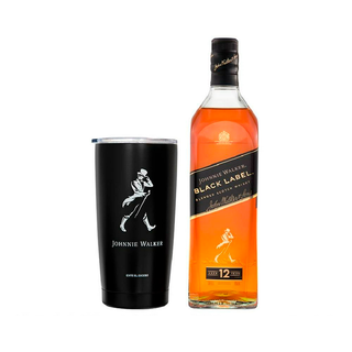 WHISKY JOHNNIE WALKER BLACK LABEL 750ML + TUMBLER