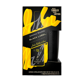 WHISKY JOHNNIE WALKER BLACK LABEL 750ML + TUMBLER