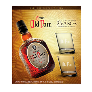 WHISKY OLD PARR 12 AÑOS 750ML + VASOS