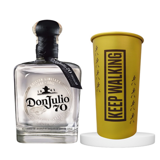 KIT TEQUILA DON JULIO 70 AÑEJO 700ML + VASO AMARILLO