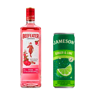 KIT GINEBRA BEEFEATER PINK 700ML + JAMESON LATA 355ML