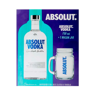 VODKA ABSOLUT BLUE 750ML + VASO